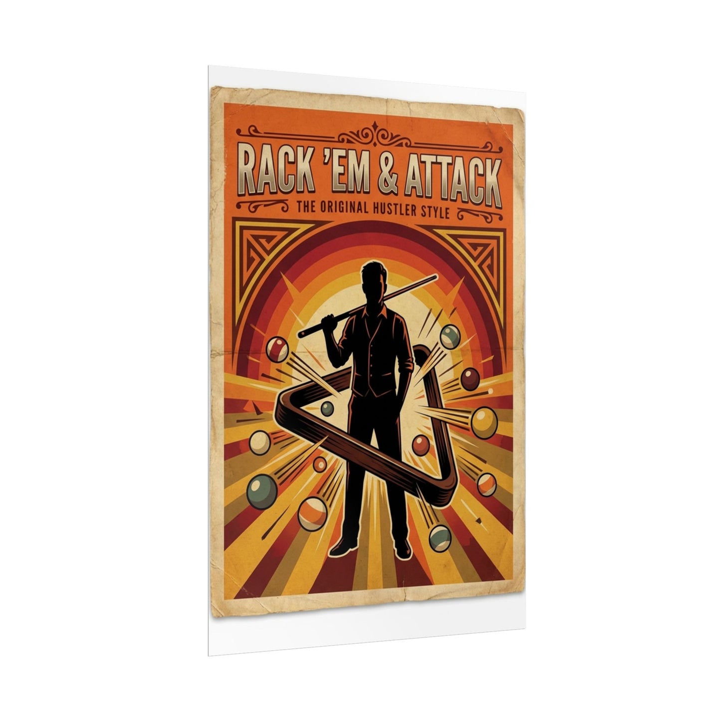 Rack 'Em & Attack 24"x36" Billiards Poster