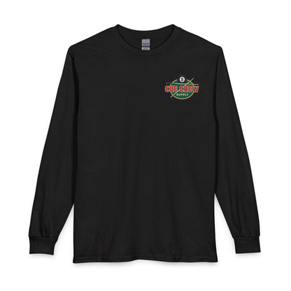 Plays Classics, Shoots Perfect Billiards Gildan Long Sleeve Tee