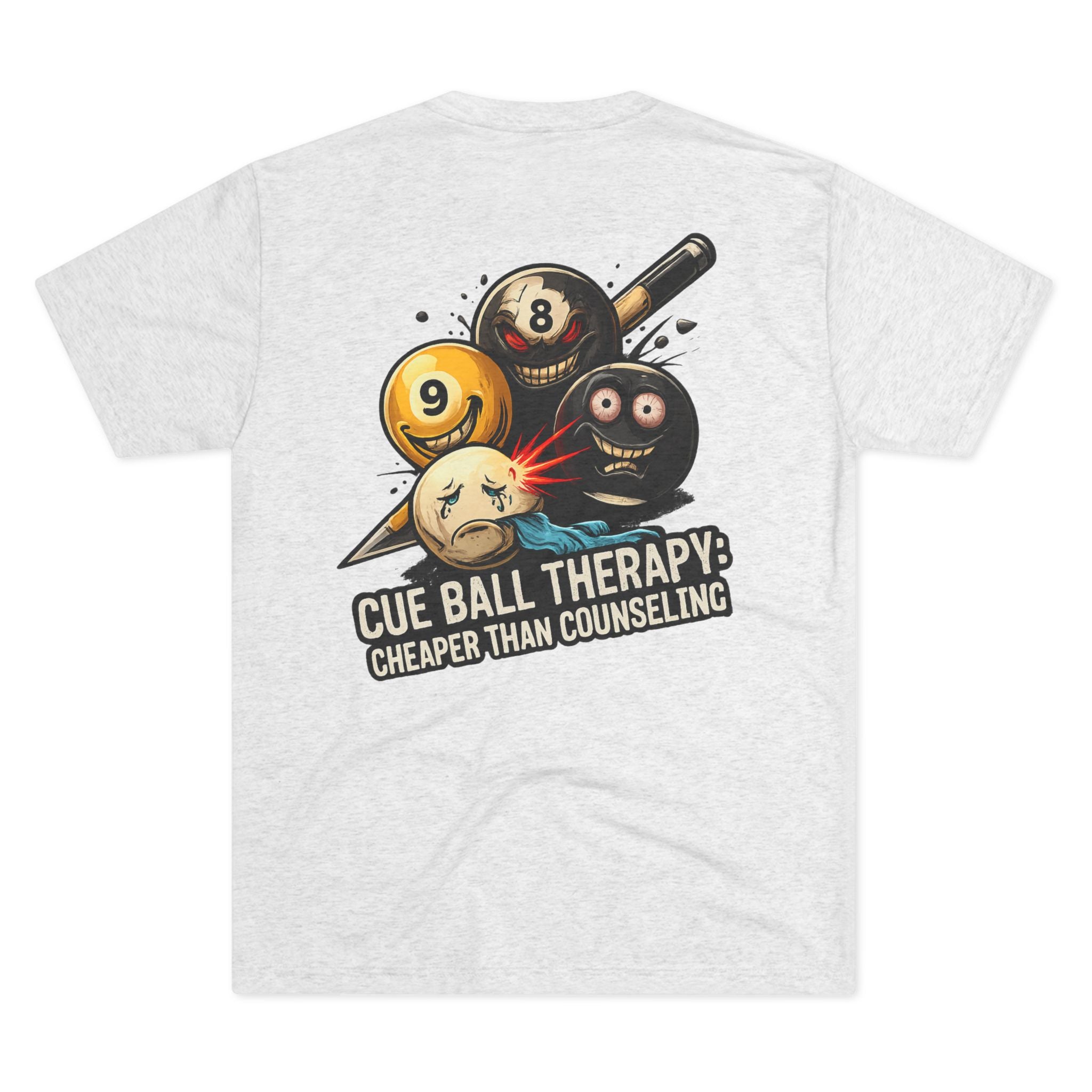 Cue Ball Therapy: Cheaper Than Counseling Billiards Tri-Blend Tee