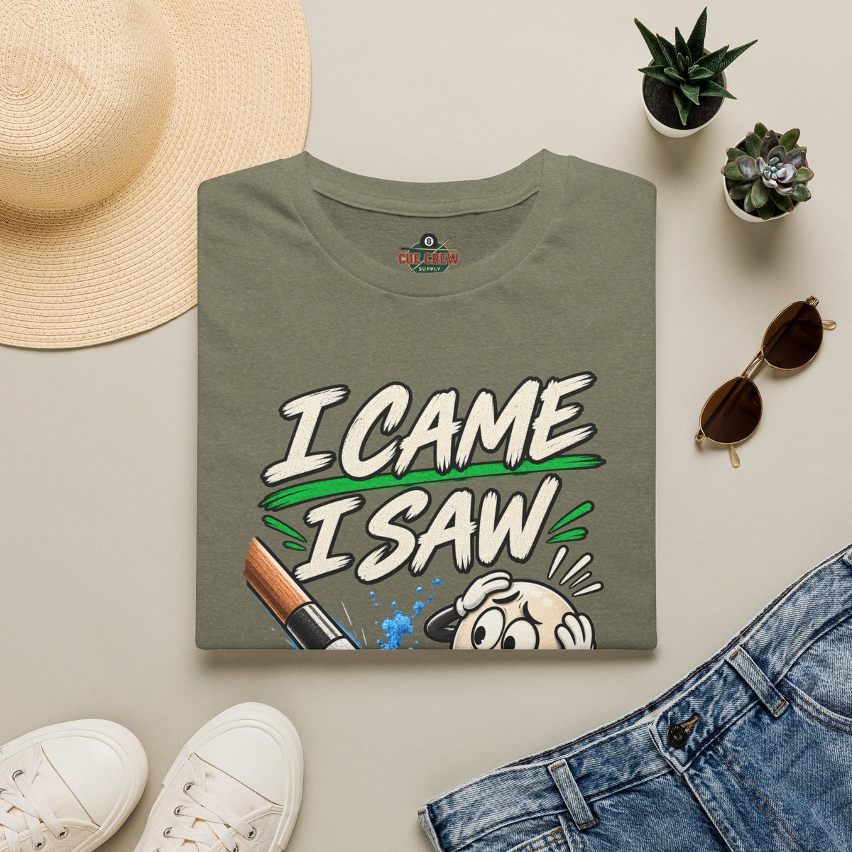 I Came I Saw I Miscue’d – Funny Billiards T-Shirt – Pool Player Tee