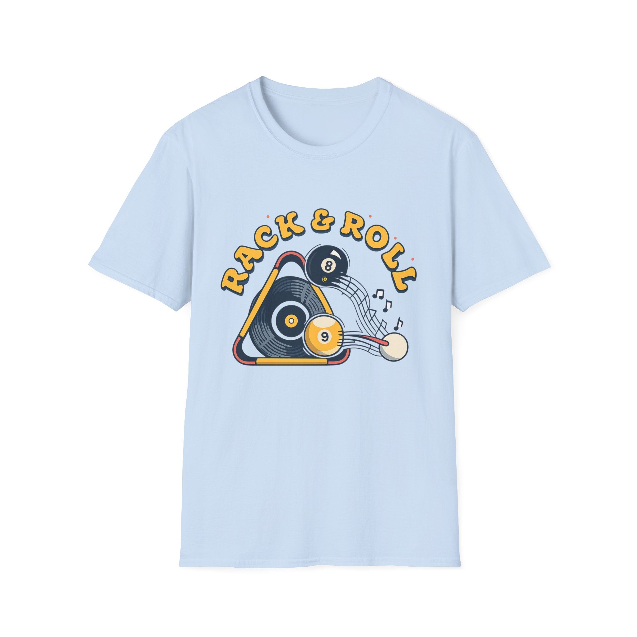 Rack & Roll Billiards Vintage Pool Ball Music Core Line Gildan Tee
