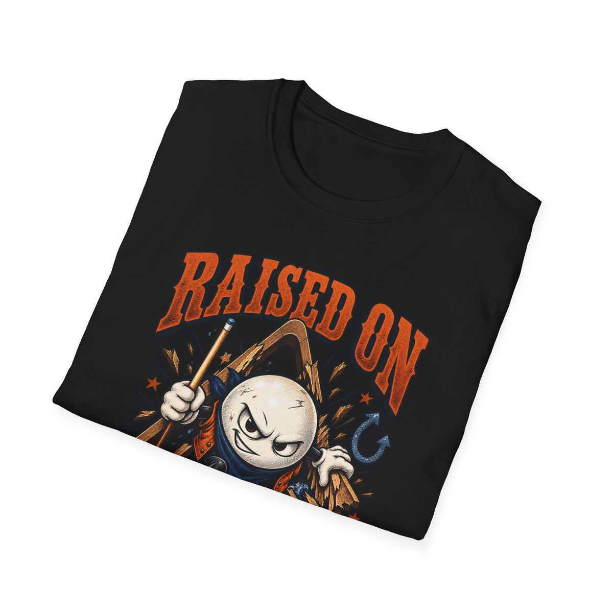 Raised on Bad Breaks – Funny Billiards T-Shirt – Pool Player Tee – CCS-EST-004