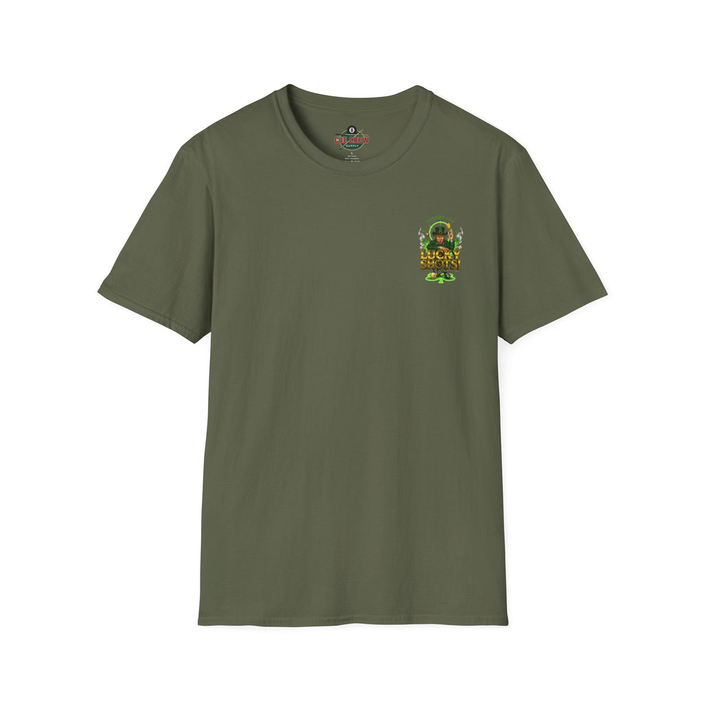 Wishing for Lucky Shots! Funny St. Patrick's Day Pool Player T-Shirt | Irish Billiards Graphic Tee | Front & Back Print