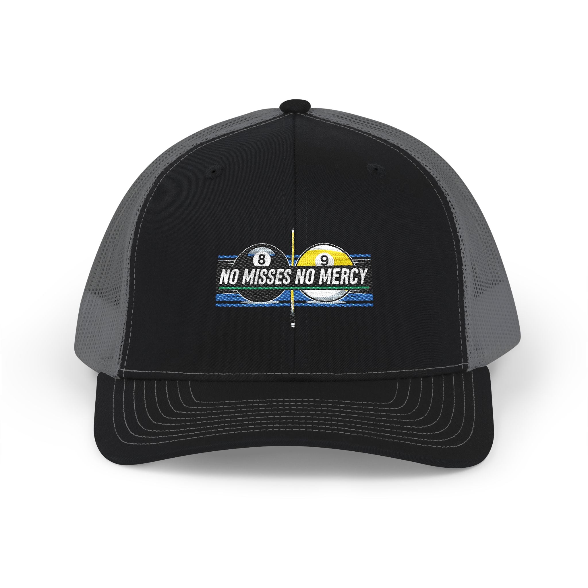 No Misses No Mercy Embroidered Billiard Trucker Hat