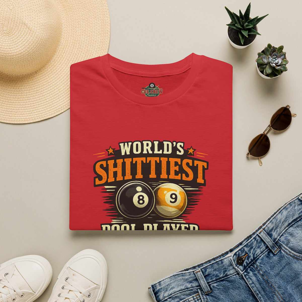 World’s Shittiest Pool Player Funny Billiards T-Shirt