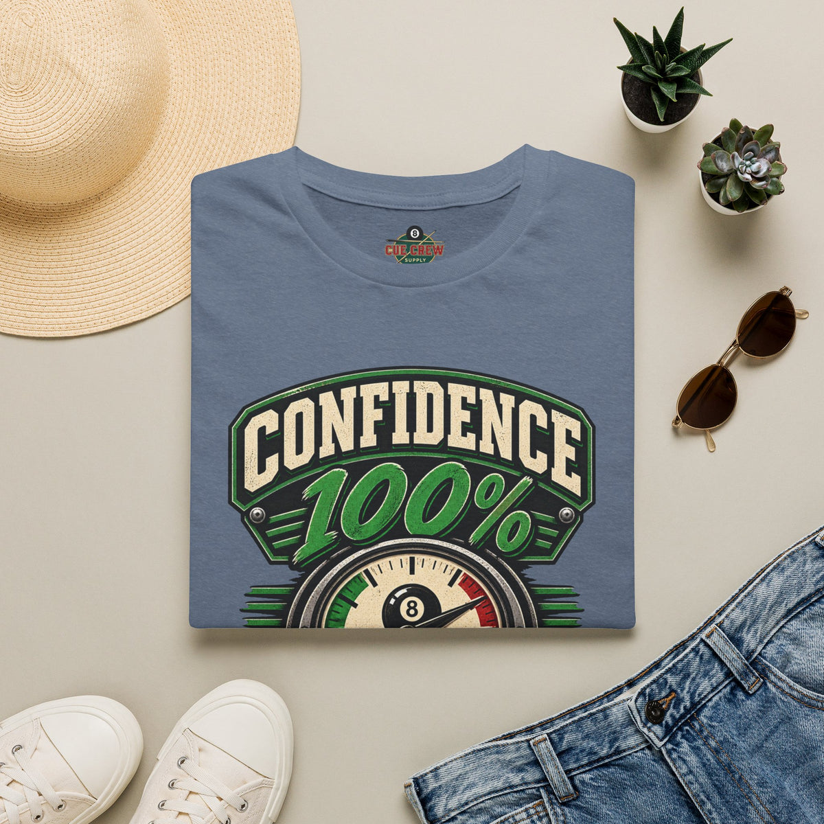 Confidence 100% Accuracy Pending – Funny Billiards T-Shirt – Pool Player Tee