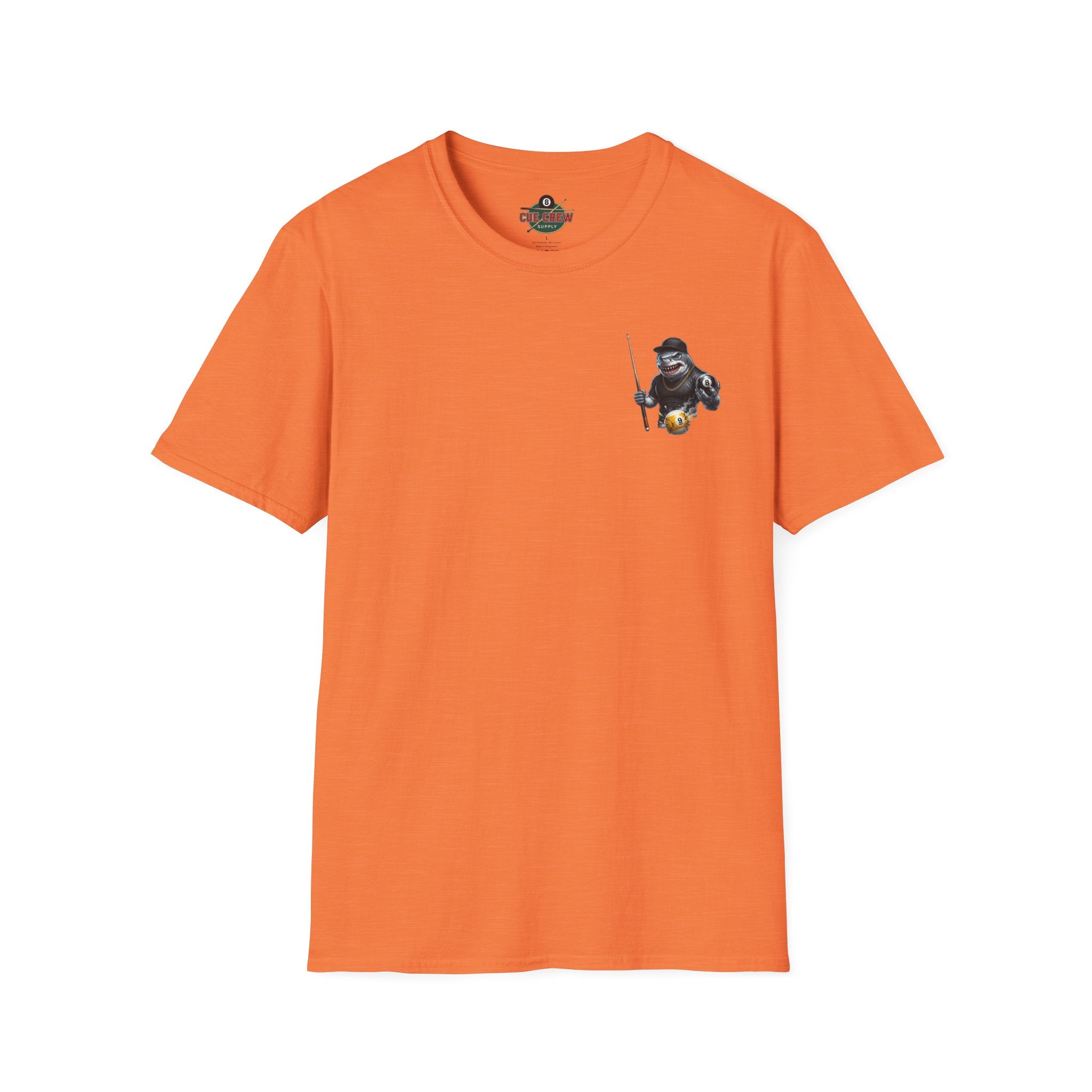 Pool Hall Predator Shark Billiards T-Shirt | Front & Back Print Gangster 8 Ball & Breaking 9 Ball Graphic Unisex Tee