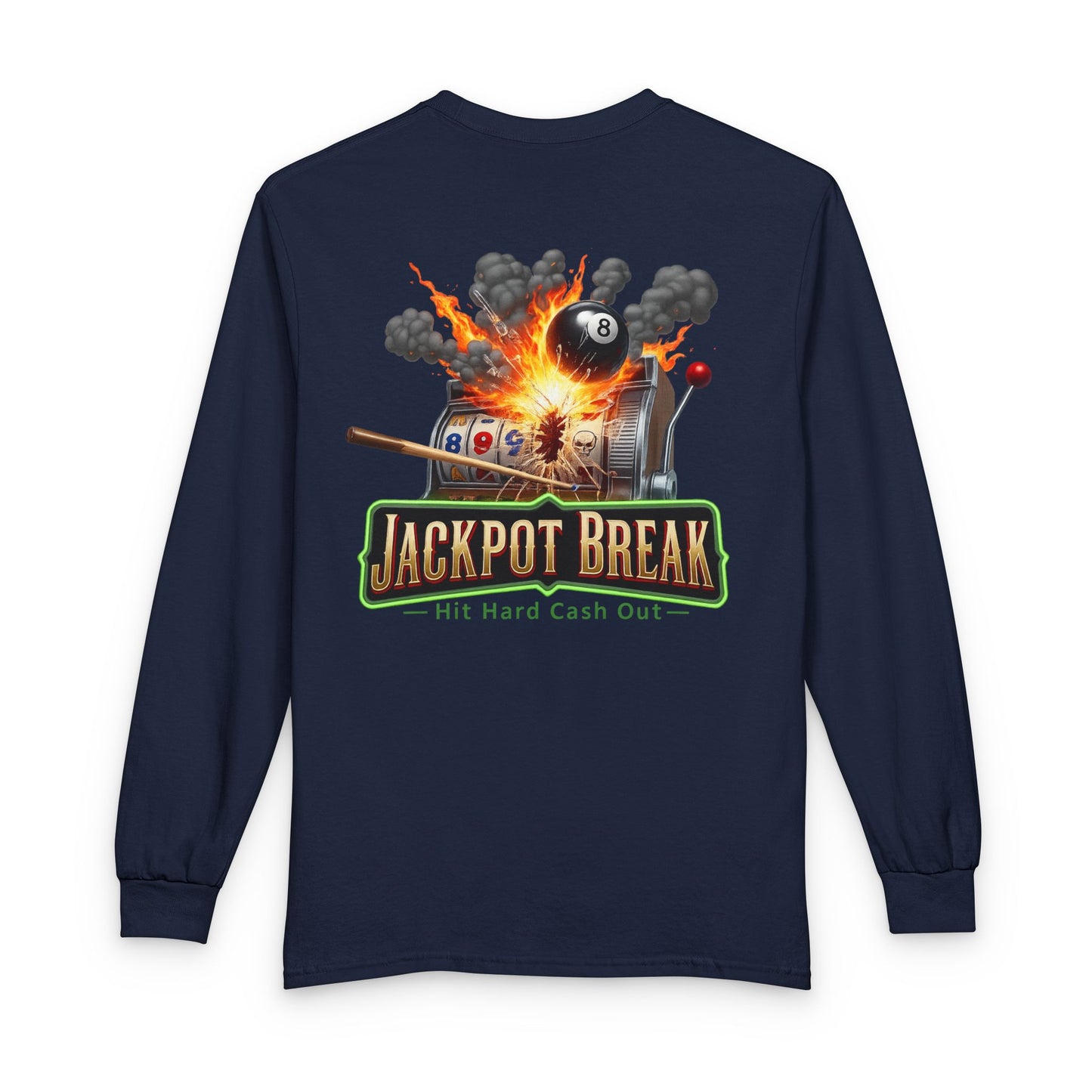 Jackpot Break Billiards Casino Mashup Gildan Long Sleeve Tee