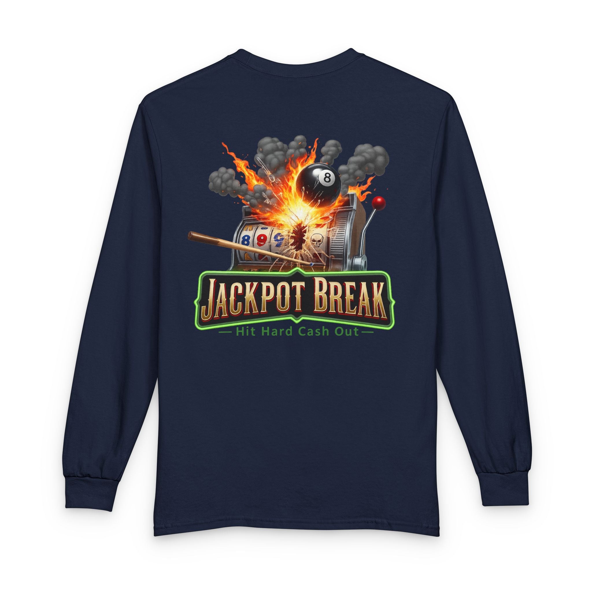 Jackpot Break Billiards Casino Mashup Gildan Long Sleeve Tee