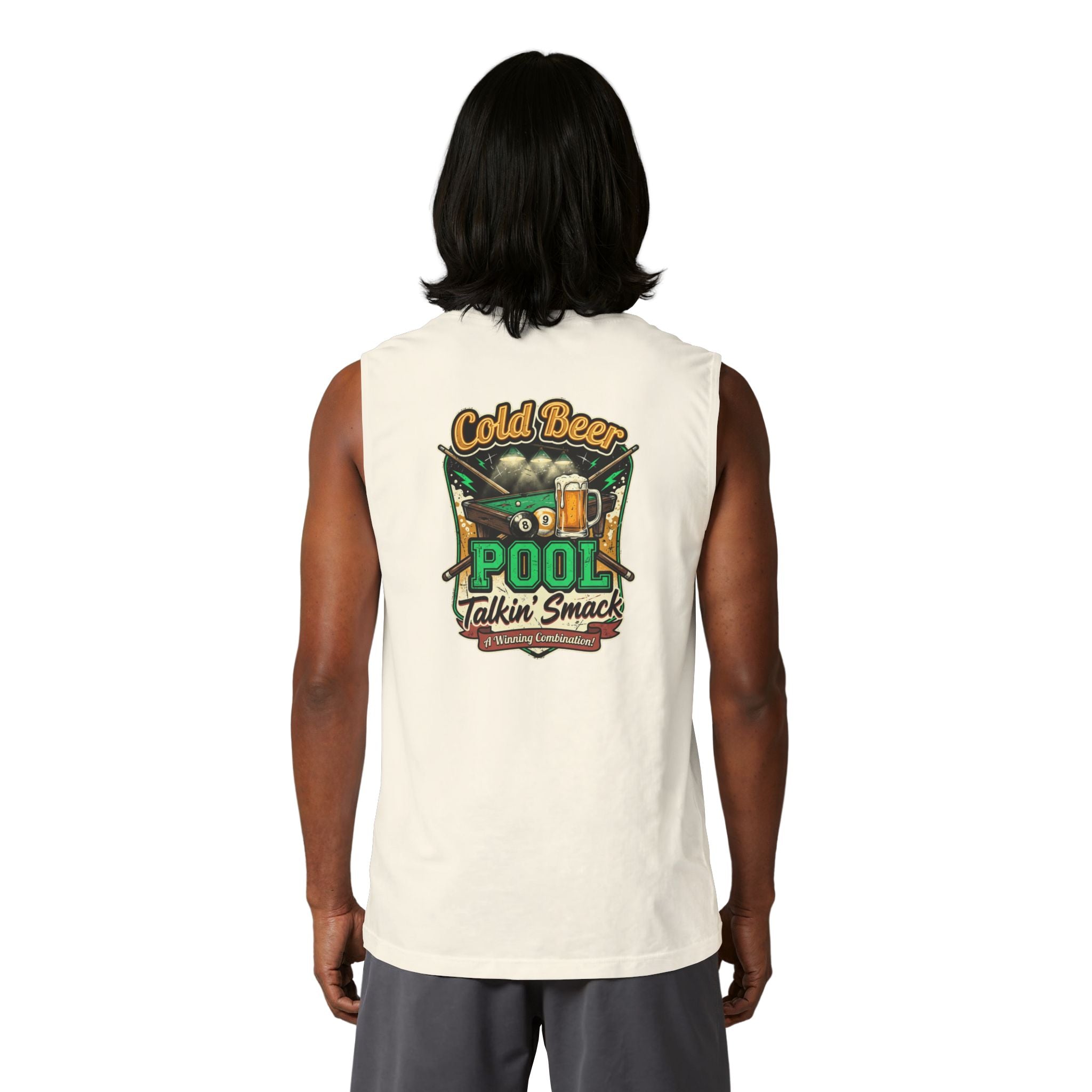 Cold Beer Pool Talkin' Smack Billiards Muscle Tank | Funny Pool Player Sleeveless Shirt | Unisex Cue Crew Supply