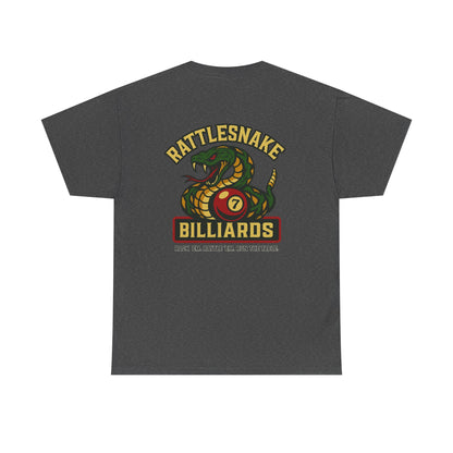 Rattlesnake Billiards - Rack 'Em, Rattle 'Em, Run The Table - Strike Hard, Play Bold Gildan Tee