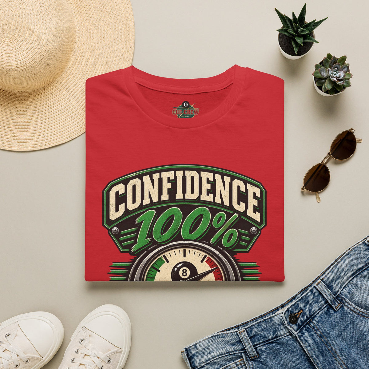 Confidence 100% Accuracy Pending – Funny Billiards T-Shirt – Pool Player Tee
