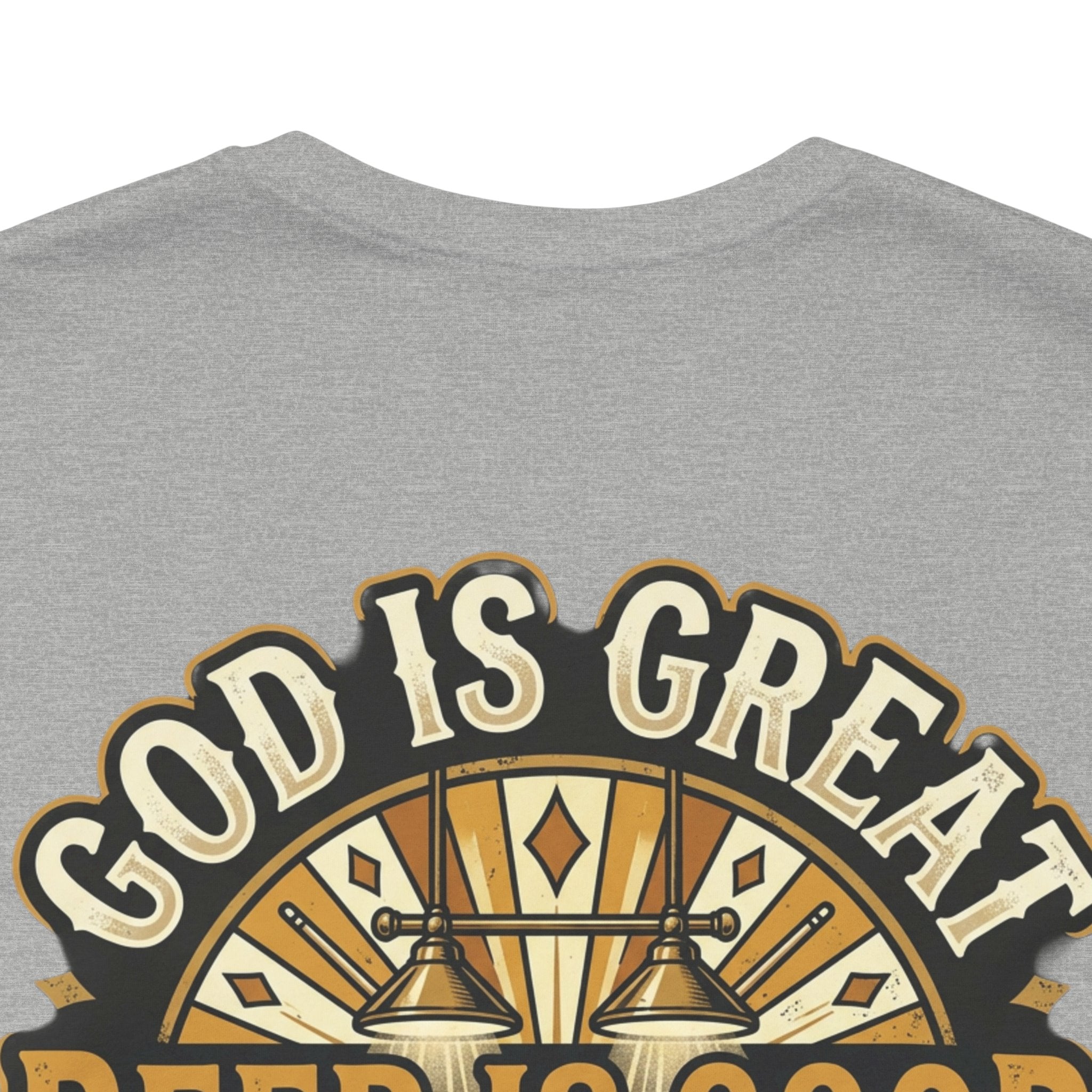 God Is Great, Beer Is Good, Pool Players Are Amazing Billiards T-Shirt | Funny Pool Hall Graphic Tee | Cue Crew Supply