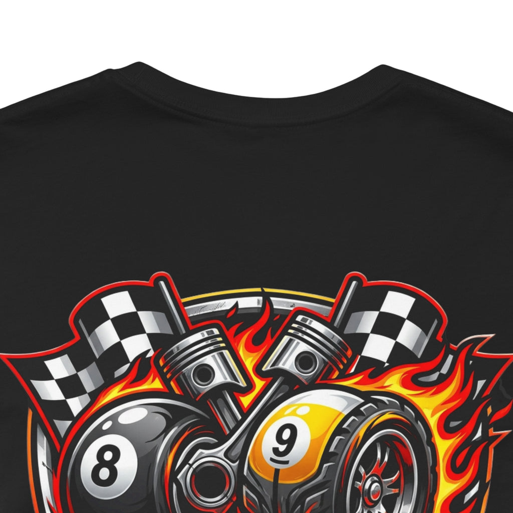 Full Throttle Break Billiards T-Shirt | Racing-Inspired Pool Player Graphic Tee | Cue Crew Supply