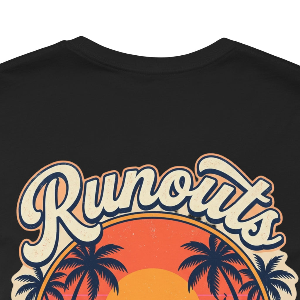 Runouts & Sunsets Pool Player T-Shirt – Tropical Billiards Graphic Tee with Front & Back Print | Cue Crew Supply