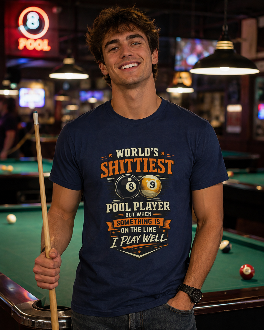 World’s Shittiest Pool Player Funny Billiards T-Shirt