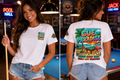 Cue Paradise Florida Pool Player T-Shirt | Tropical Beach Billiards Graphic Tee | Front & Back Print | Cue Crew Supply