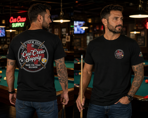 Cue Crew Supply Texas Pool Culture Billiards T-Shirt | Made for Texas Pool Players Graphic Tee