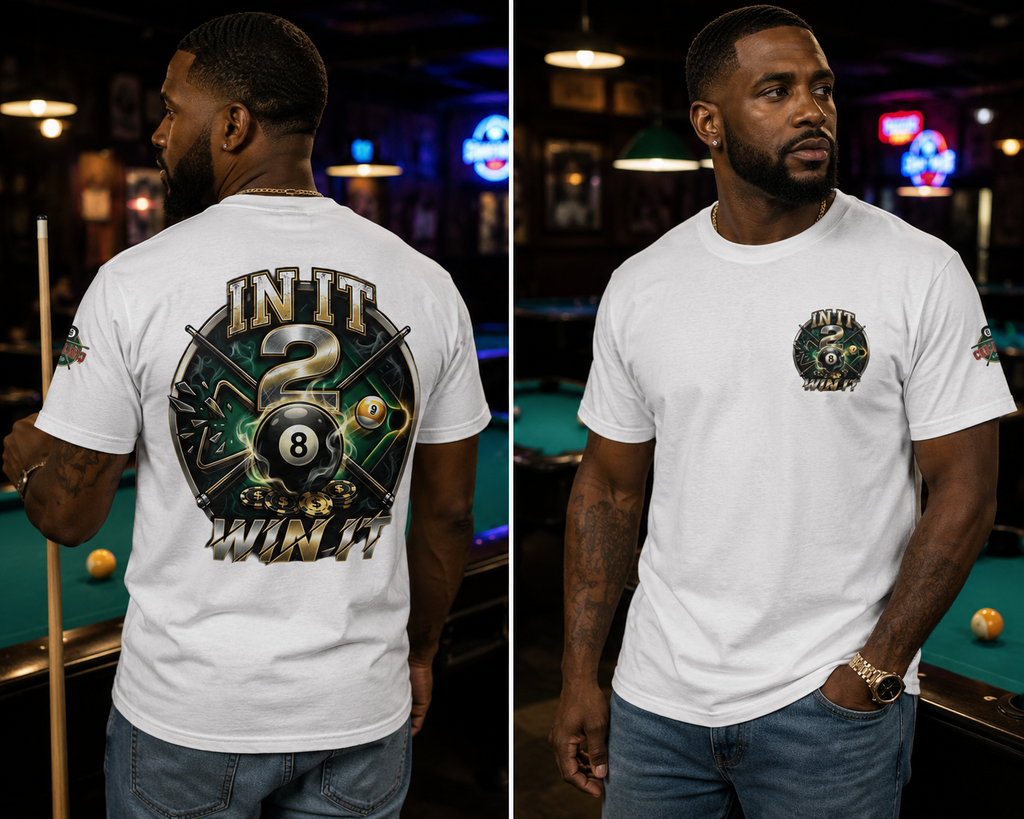 In It 2 Win It Pool Player T-Shirt | Lucky 8 Ball & 9 Ball Billiards Graphic Tee | Cue Crew Supply