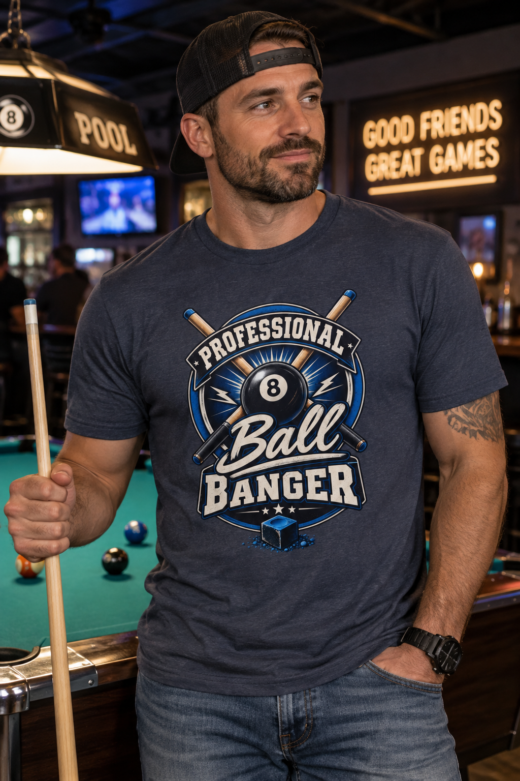 Professional Ball Banger – Funny Billiards T-Shirt – Pool Player Tee