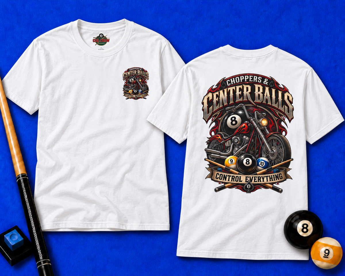 Choppers & Center Balls Billiards Motorcycle T-Shirt