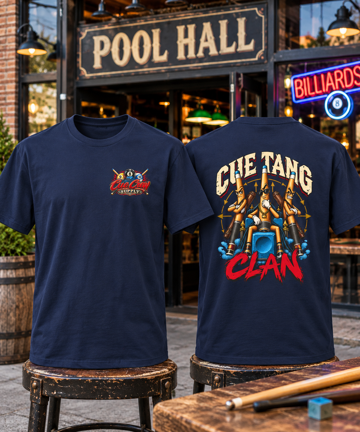 Cue Tang Clan Funny Pool & Billiards Graphic T-Shirt | Classic Series | CCS-CST-025