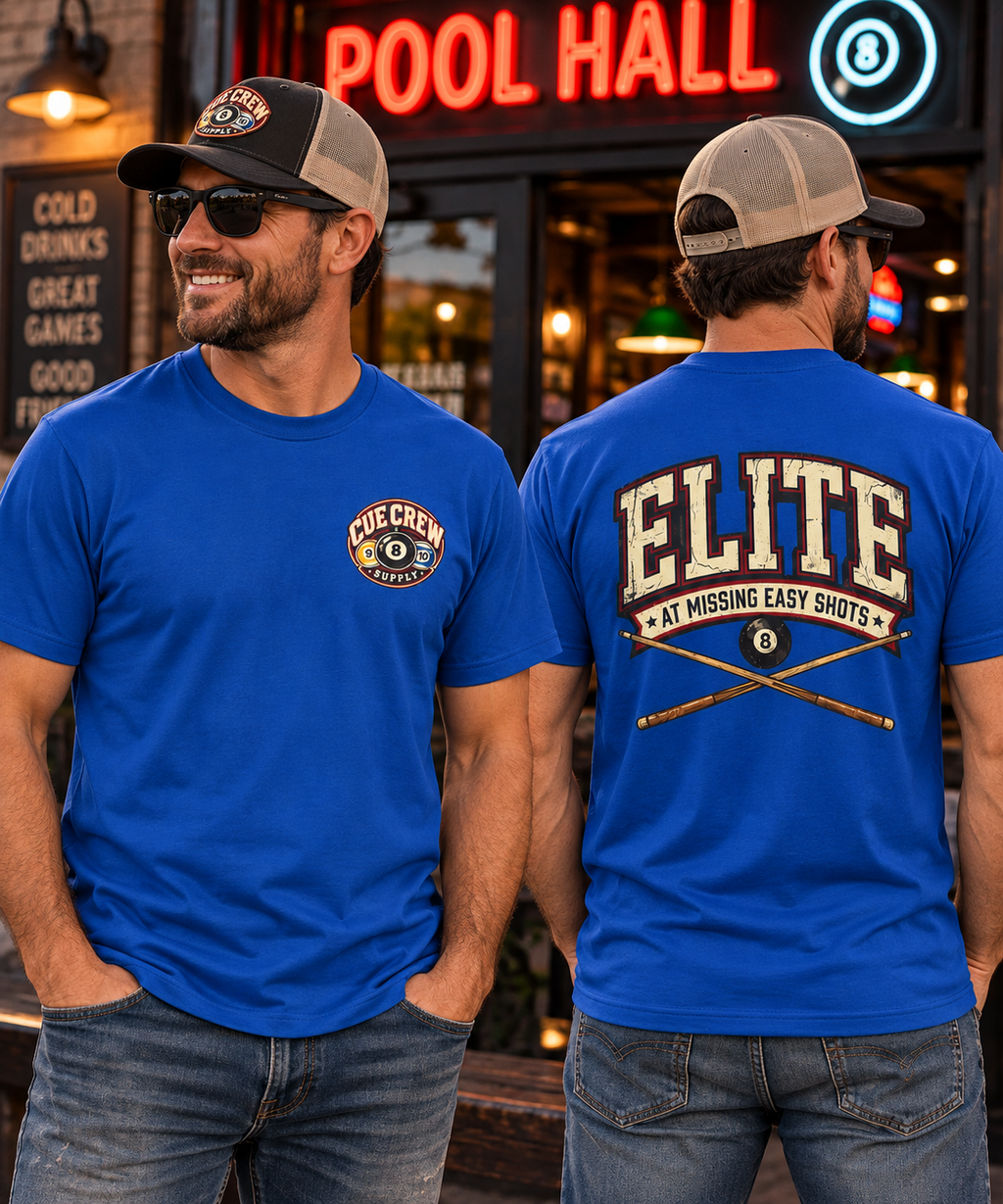 Elite At Missing Easy Shots Pool Player T-Shirt | Classic Series