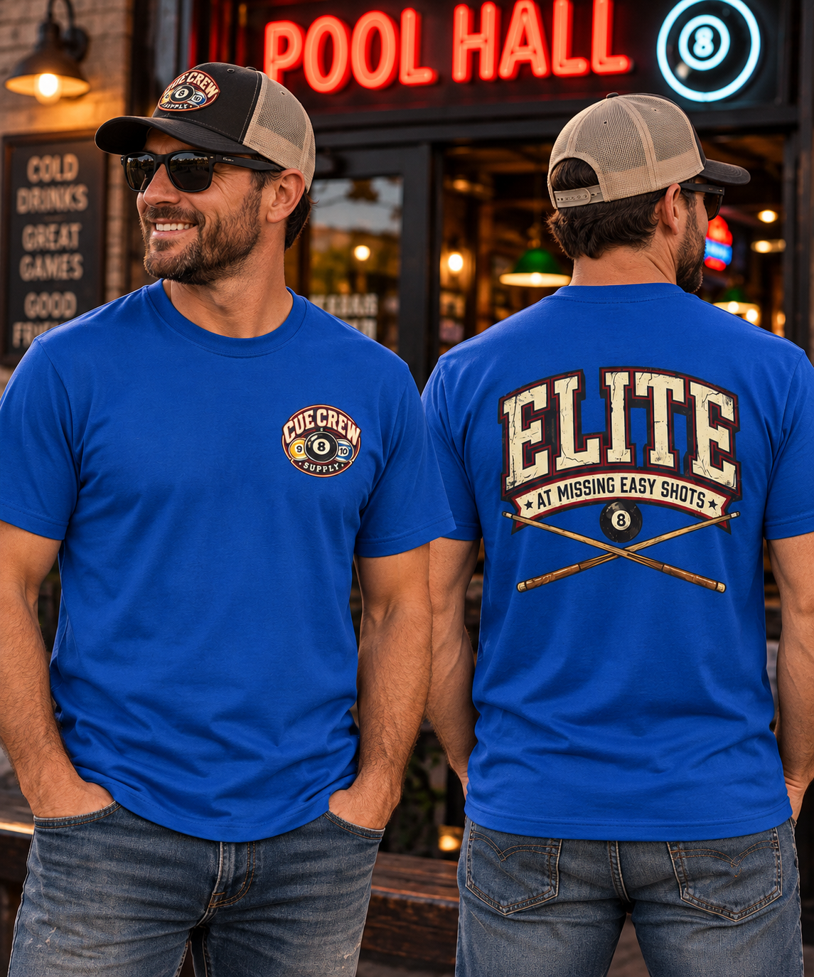 Elite At Missing Easy Shots Pool Player T-Shirt | Classic Series
