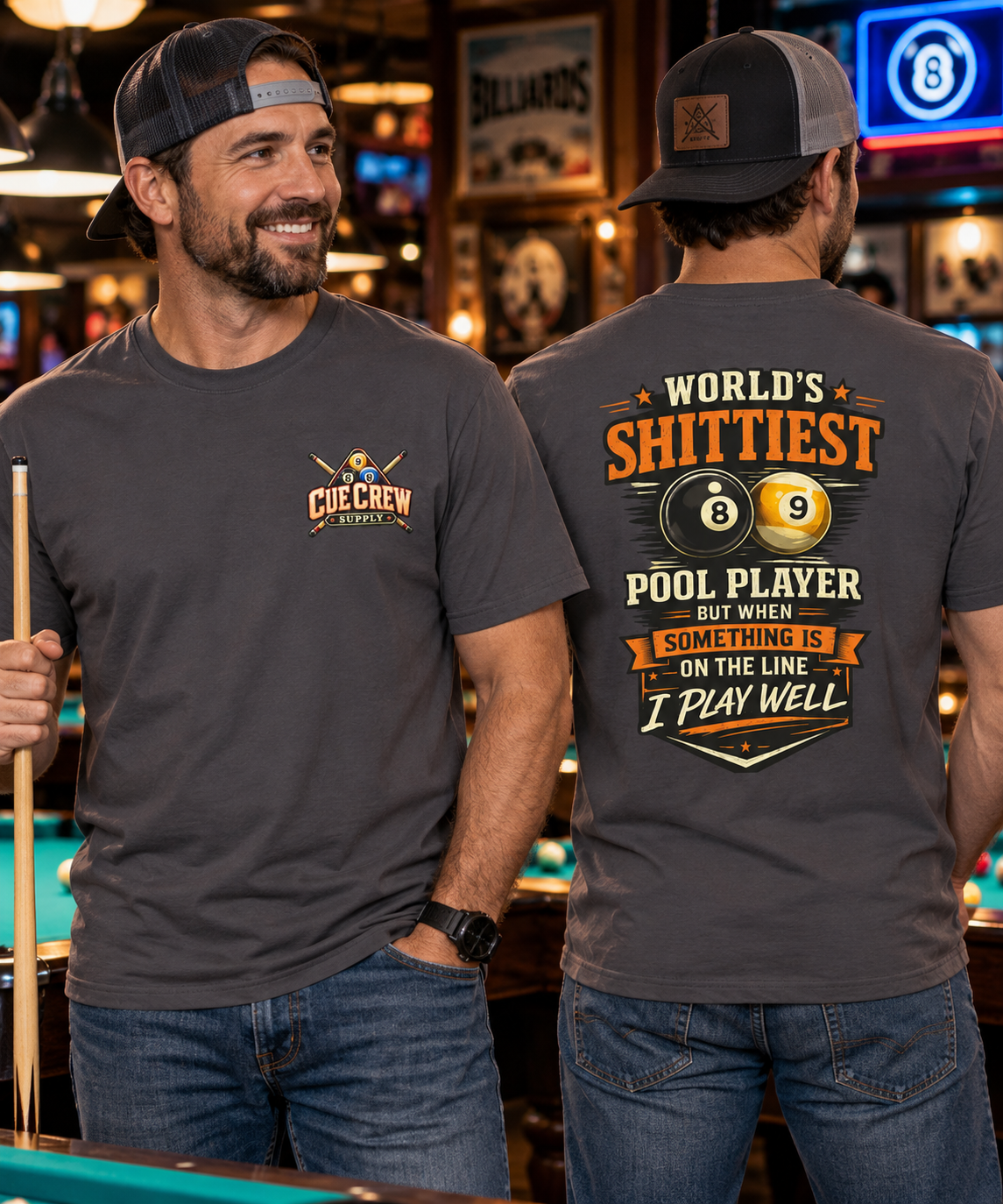 World's Shittiest Pool Player Funny Billiards T-Shirt | Classic Series | CCS-CST-009