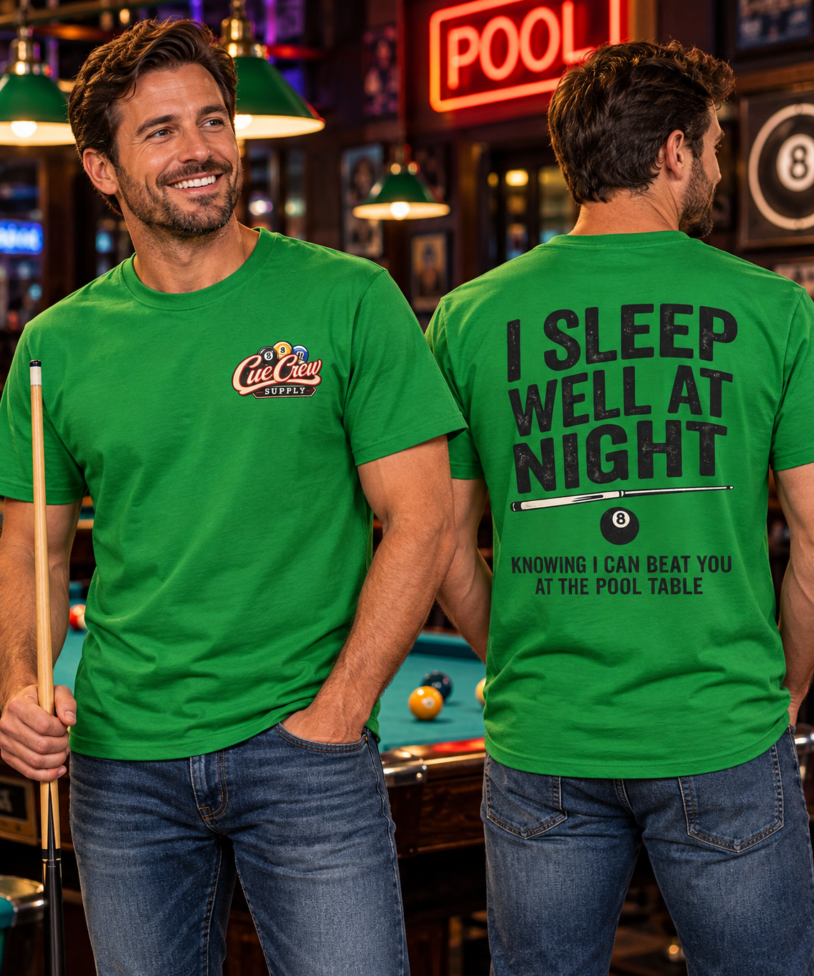 I Sleep Well At Night Funny Pool Player T-Shirt CCS-CST-008