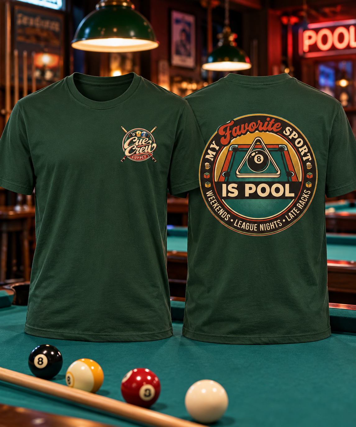 My Favorite Sport Is Pool Billiards T-Shirt | Classic Series CCS-CST-014
