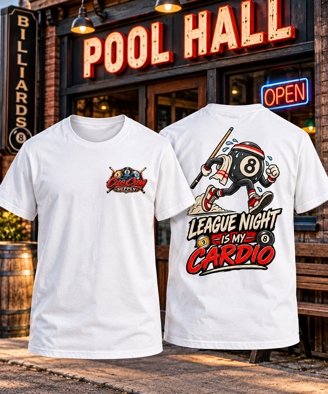 League Night Is My Cardio Pool Player T-Shirt | Classic Series CCS-CST-016
