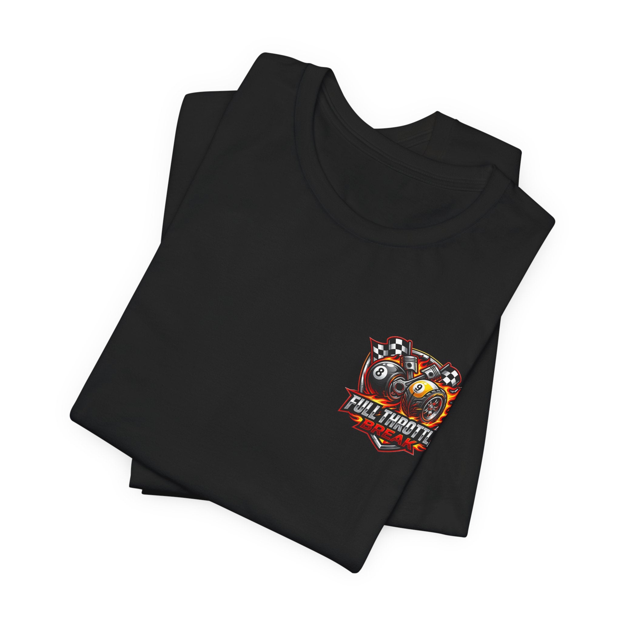 Full Throttle Break Billiards T-Shirt | Racing-Inspired Pool Player Graphic Tee | Cue Crew Supply