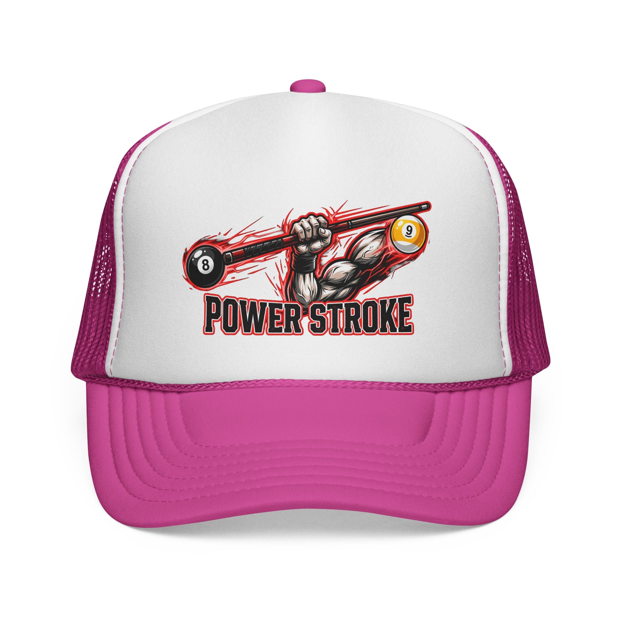 Power Stroke Billiards Trucker Hat – OTTO 39-165 Foam Snapback | 8 Ball & 9 Ball Pool Player Cap