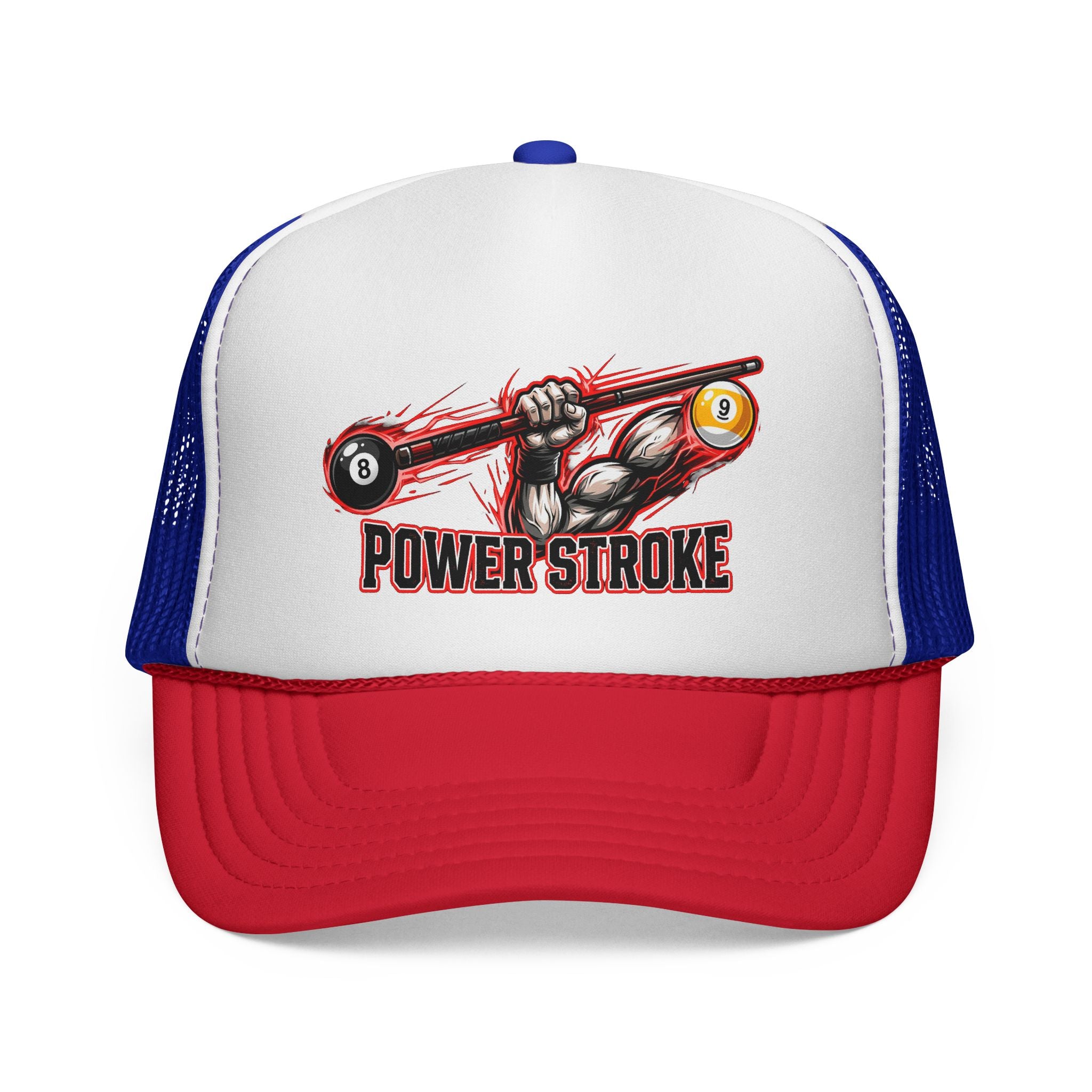 Power Stroke Billiards Trucker Hat – OTTO 39-165 Foam Snapback | 8 Ball & 9 Ball Pool Player Cap
