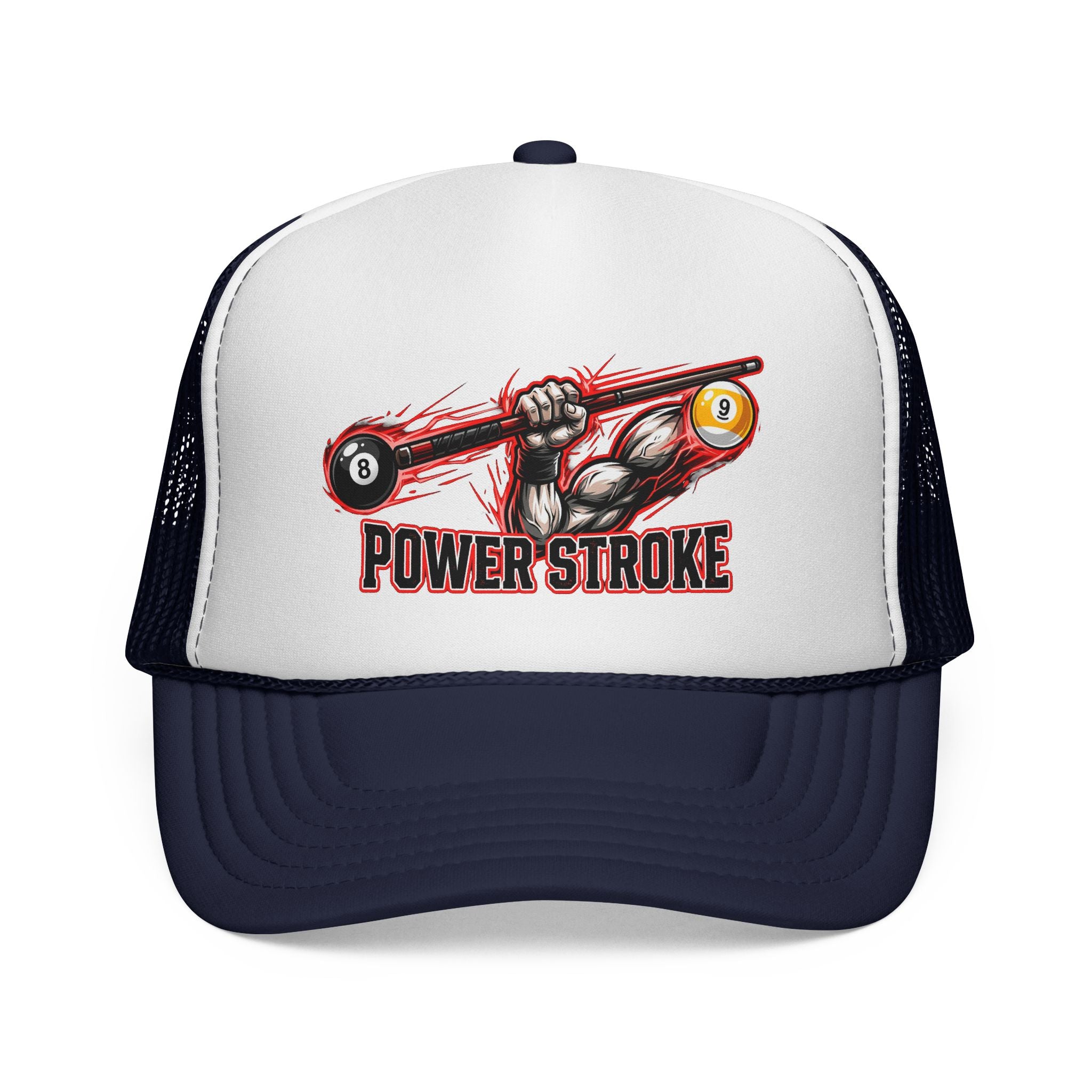 Power Stroke Billiards Trucker Hat – OTTO 39-165 Foam Snapback | 8 Ball & 9 Ball Pool Player Cap