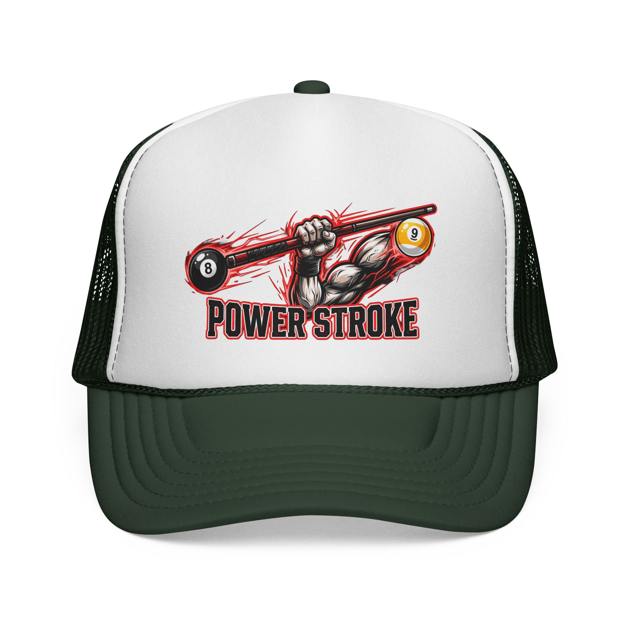 Power Stroke Billiards Trucker Hat – OTTO 39-165 Foam Snapback | 8 Ball & 9 Ball Pool Player Cap