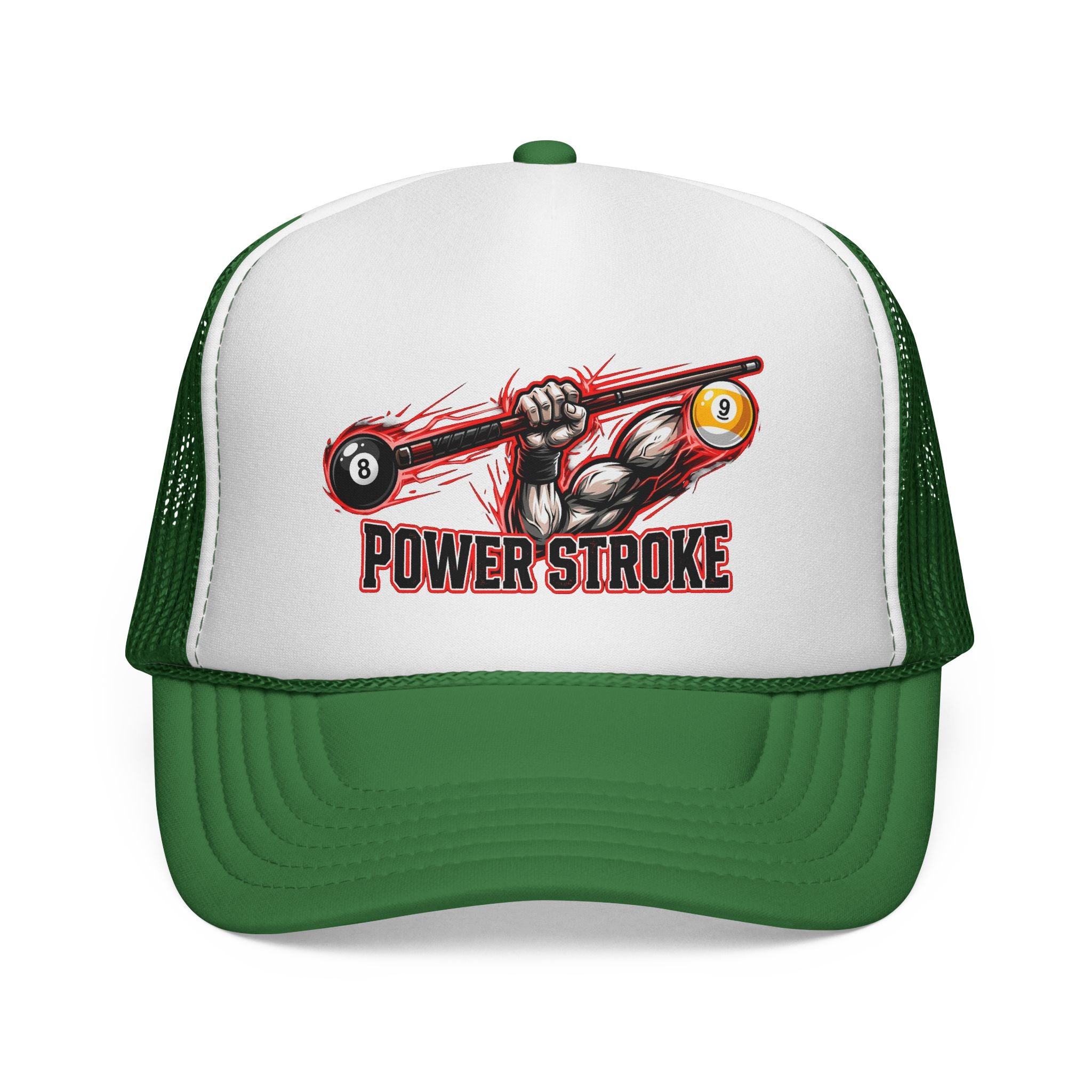 Power Stroke Billiards Trucker Hat – OTTO 39-165 Foam Snapback | 8 Ball & 9 Ball Pool Player Cap