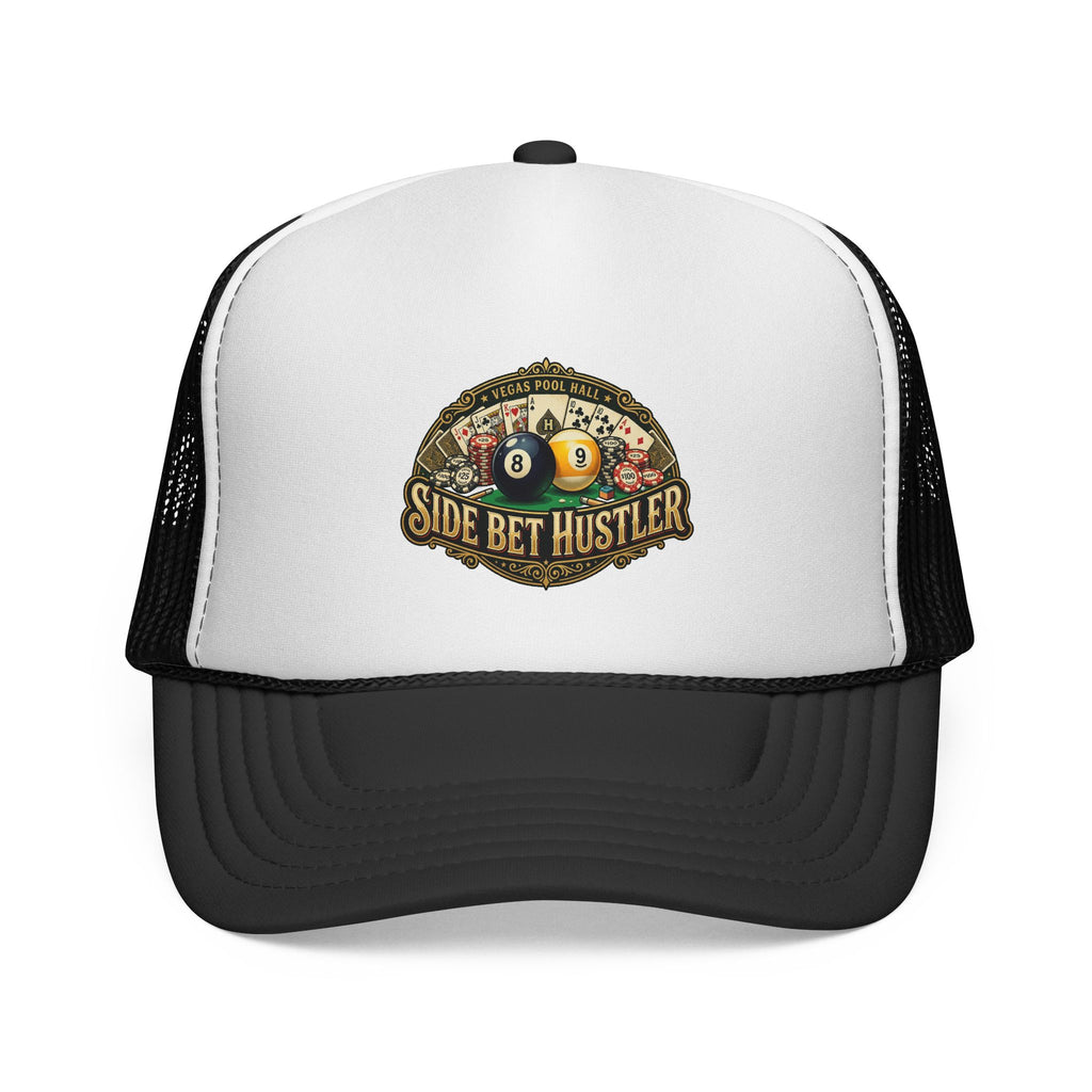 Side Bet Hustler Patriotic Billiards Trucker Hat – Pool Player Foam Snapback Cap | OTTO 39-165