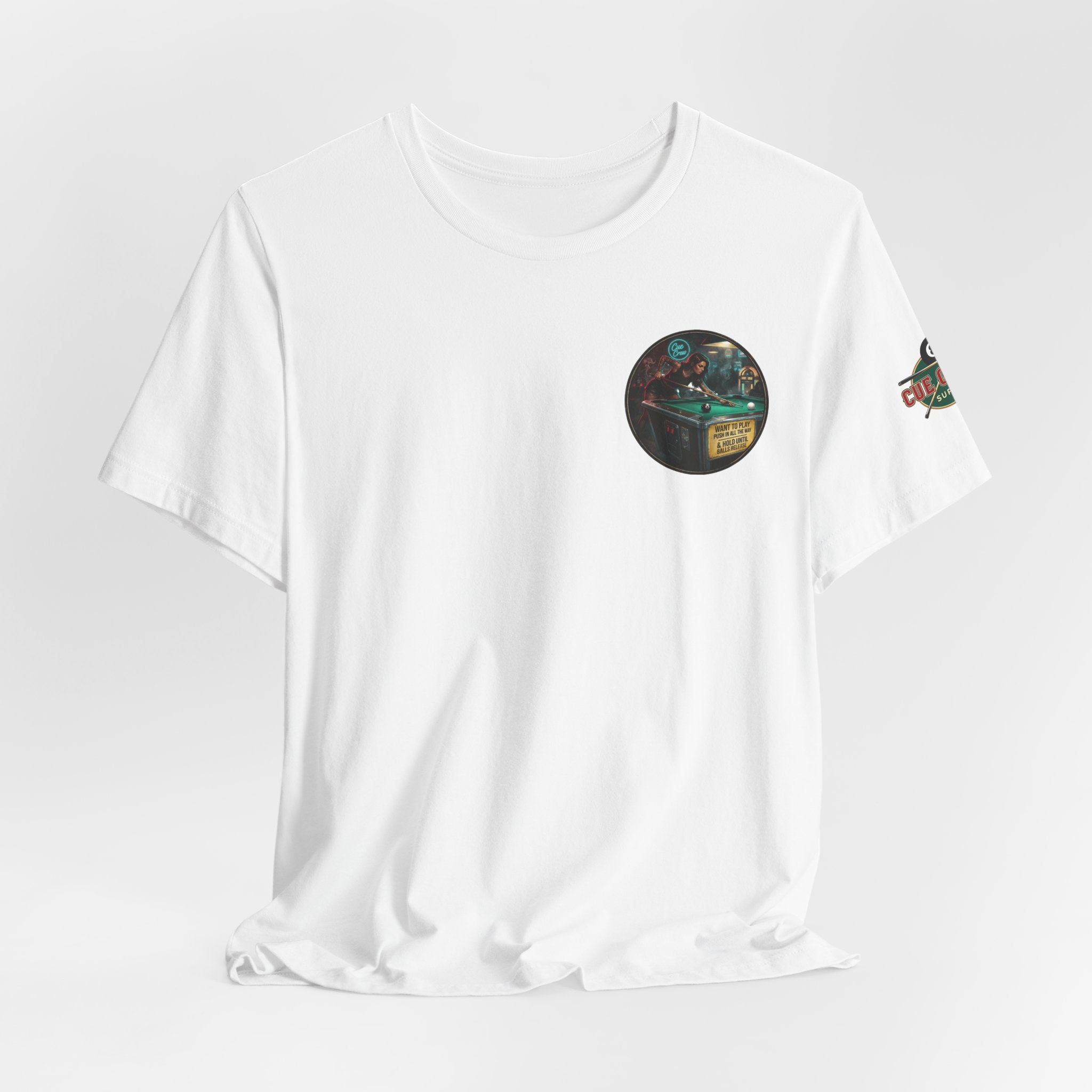 Push In All The Way Pool Player T-Shirt | Retro Arcade Billiards Graphic Tee | Cue Crew Supply