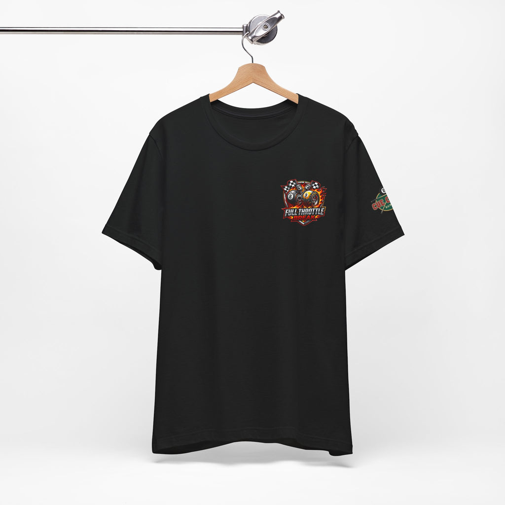 Full Throttle Break Billiards T-Shirt | Racing-Inspired Pool Player Graphic Tee | Cue Crew Supply
