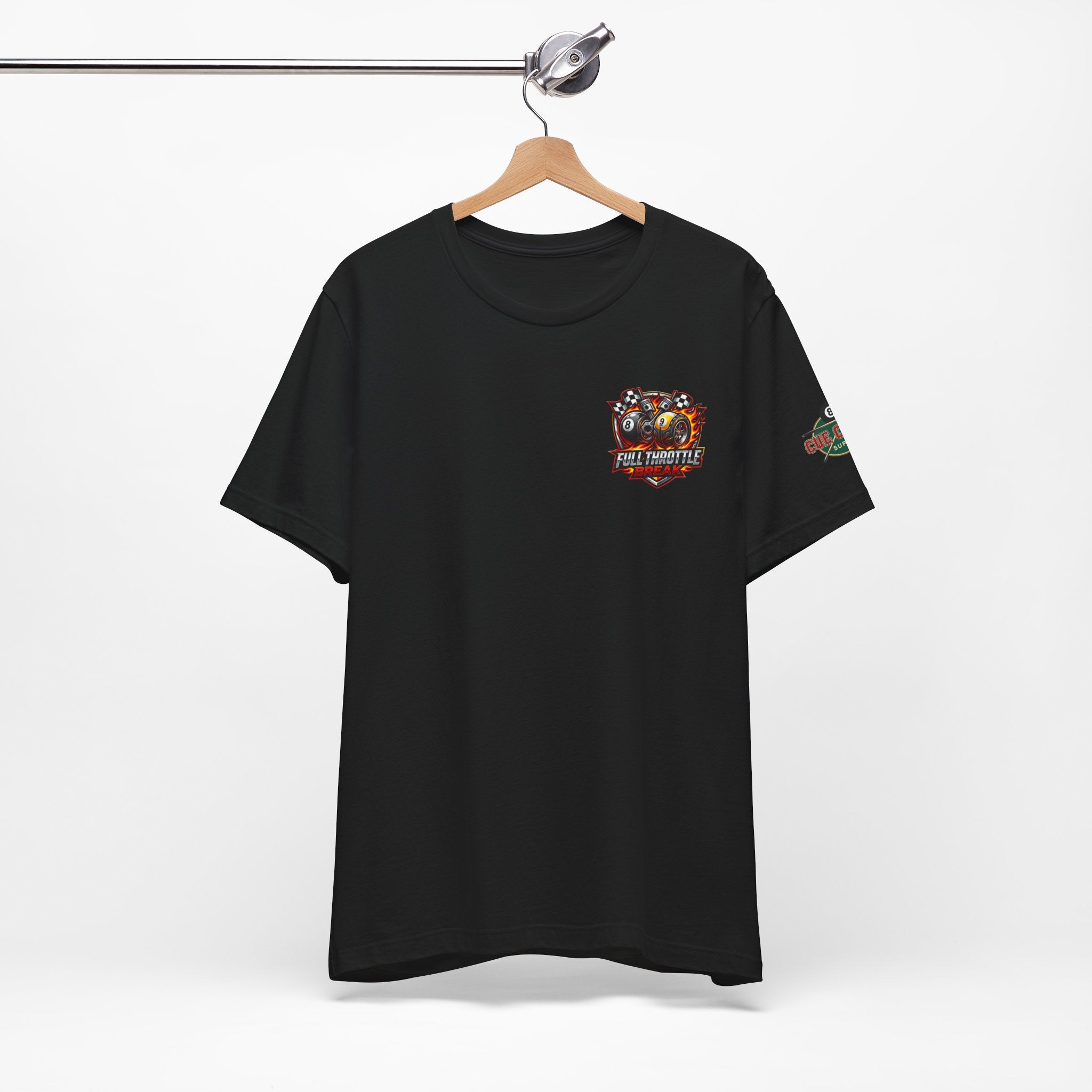Full Throttle Break Billiards T-Shirt | Racing-Inspired Pool Player Graphic Tee | Cue Crew Supply