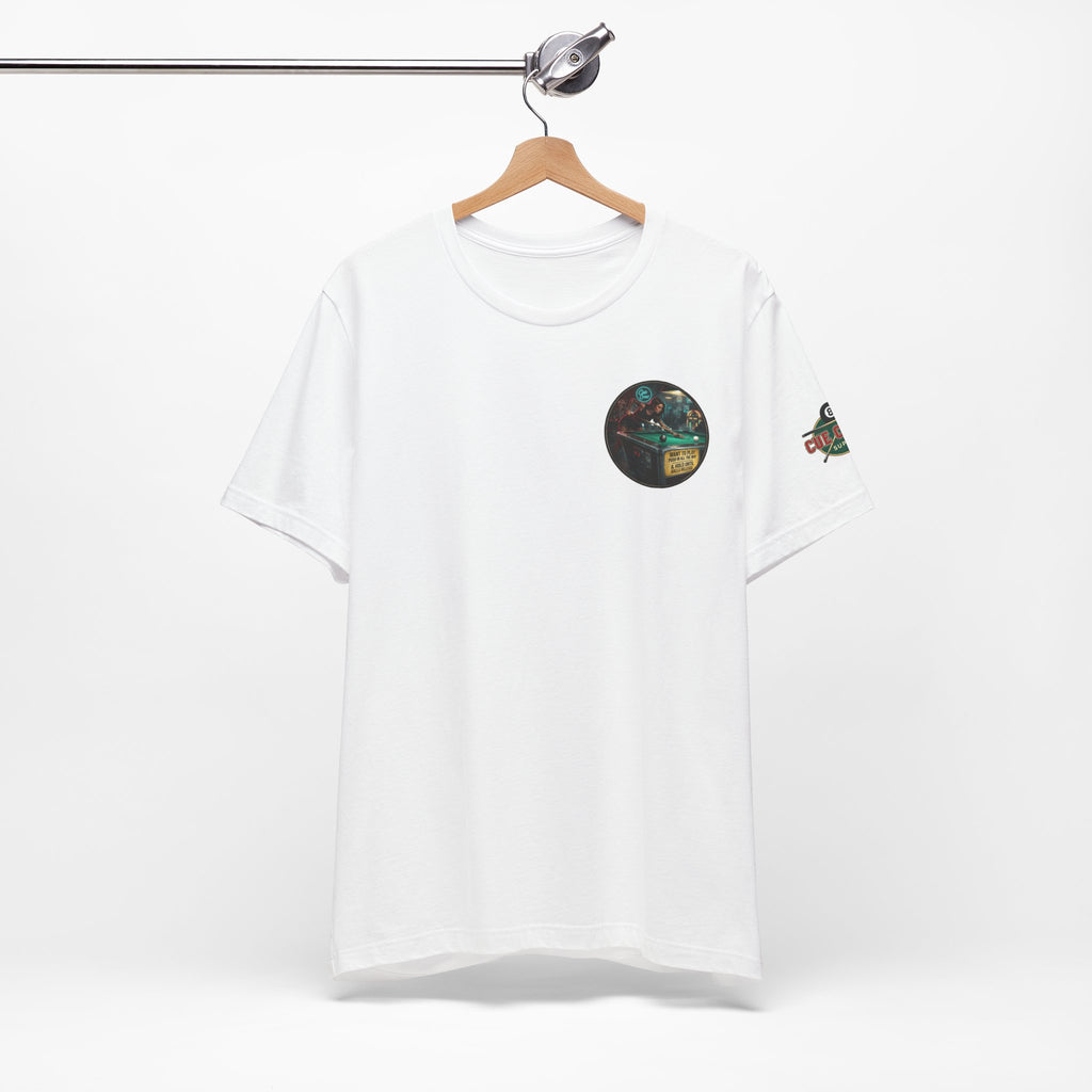 Push In All The Way Pool Player T-Shirt | Retro Arcade Billiards Graphic Tee | Cue Crew Supply