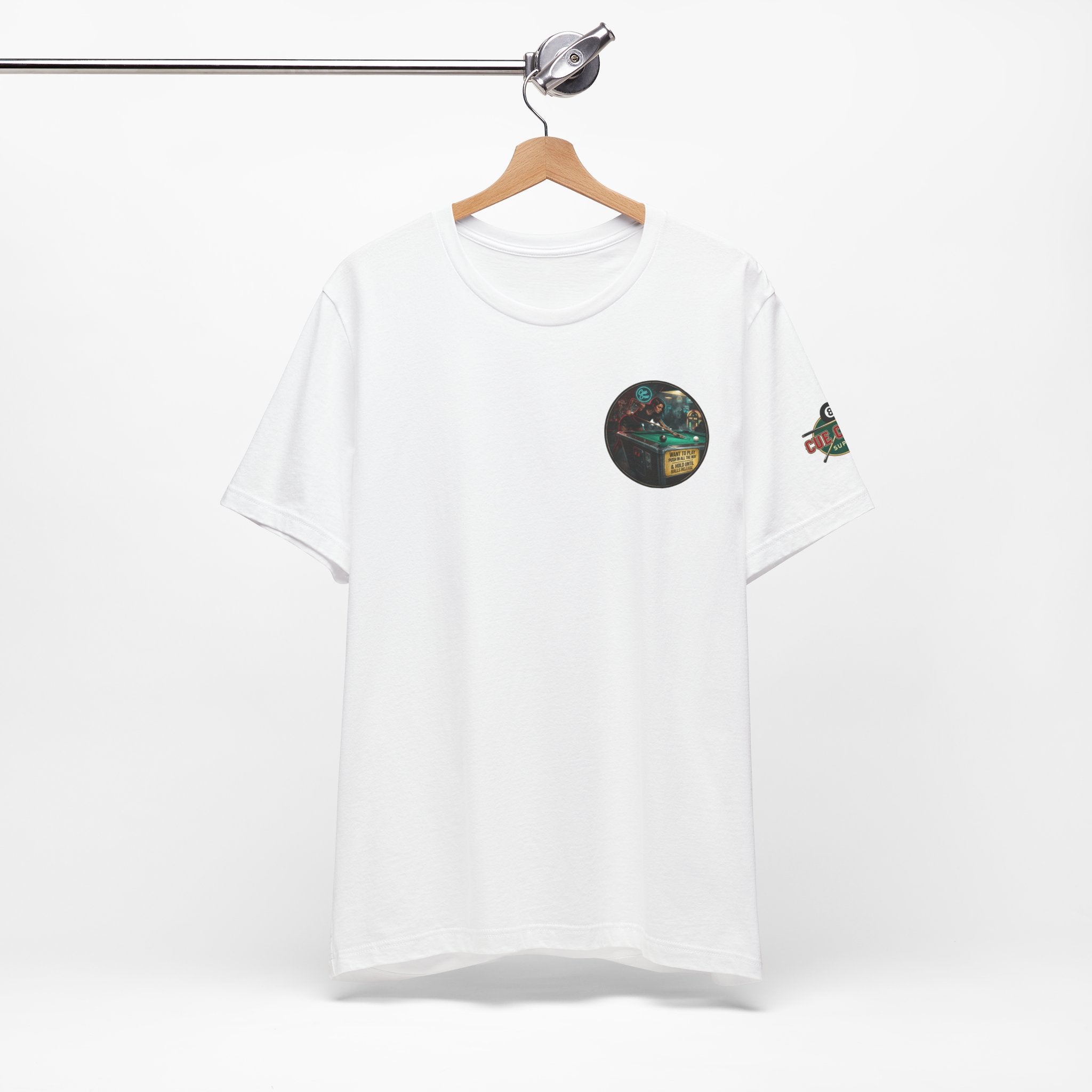 Push In All The Way Pool Player T-Shirt | Retro Arcade Billiards Graphic Tee | Cue Crew Supply