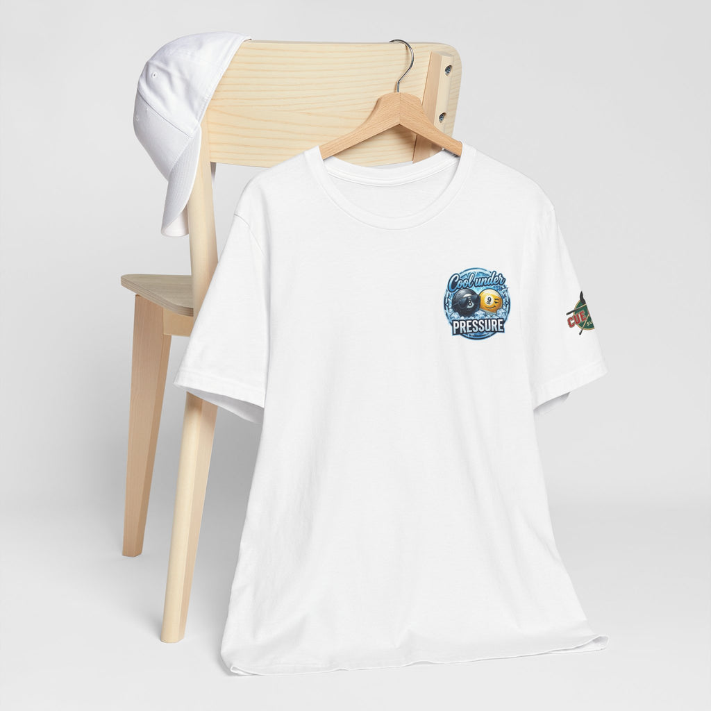 Cool Under Pressure Pool T-Shirt | Funny Billiards Graphic Tee | Cue Crew Supply