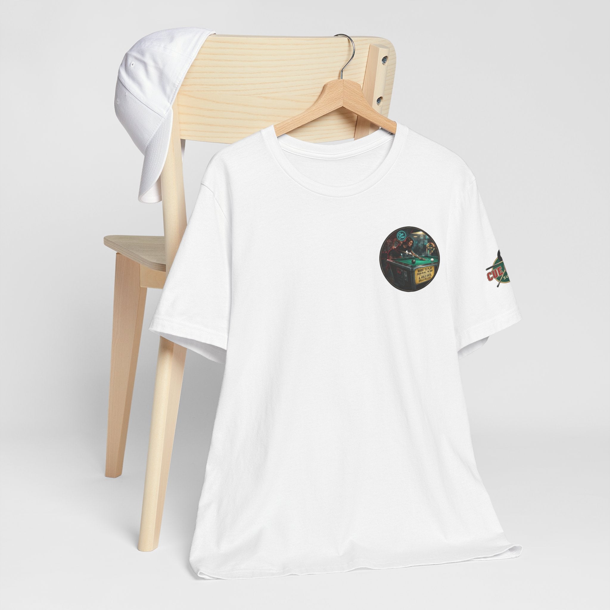 Push In All The Way Pool Player T-Shirt | Retro Arcade Billiards Graphic Tee | Cue Crew Supply