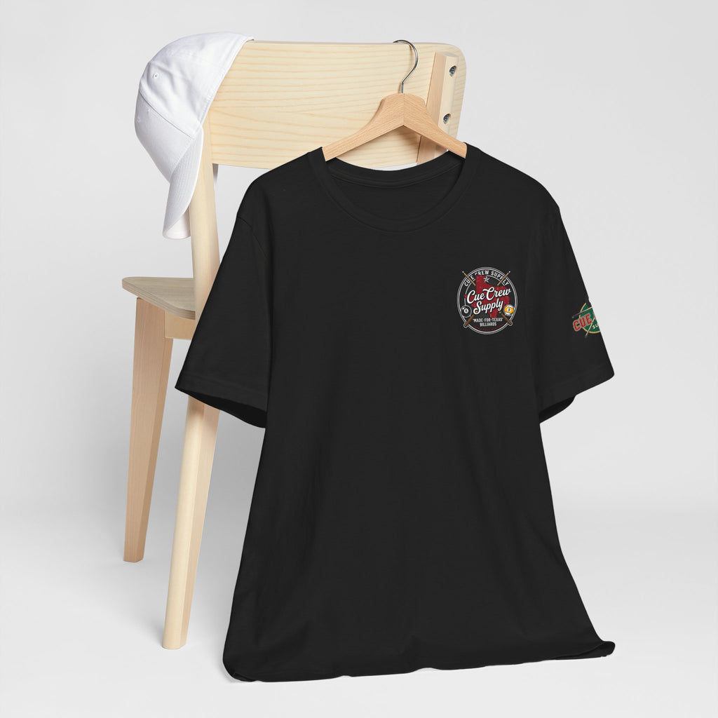 Cue Crew Supply Texas Pool Culture Billiards T-Shirt | Made for Texas Pool Players Graphic Tee