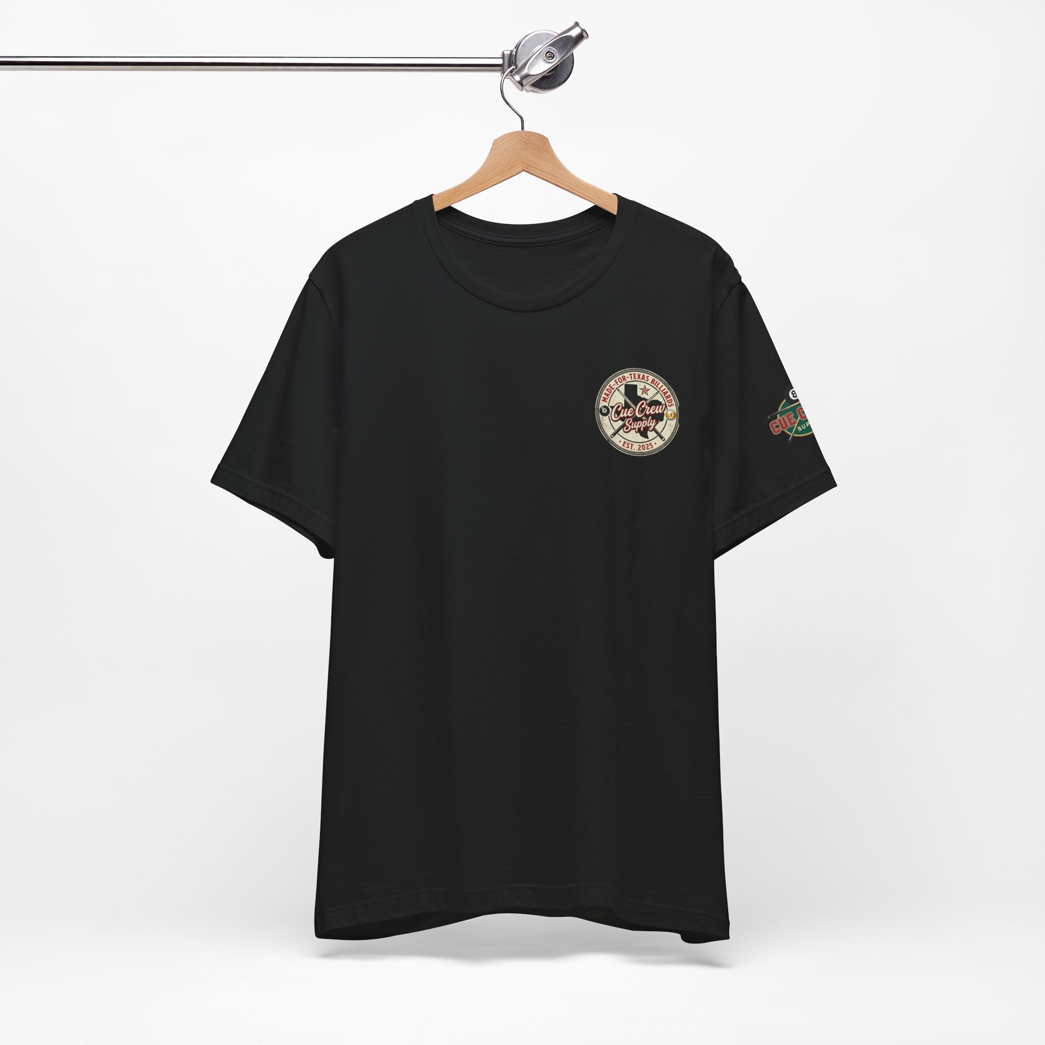 Made for Texas Billiards V2 Pool Player T-Shirt | Vintage Cue Crew Supply Texas Graphic Tee | Front & Back Print