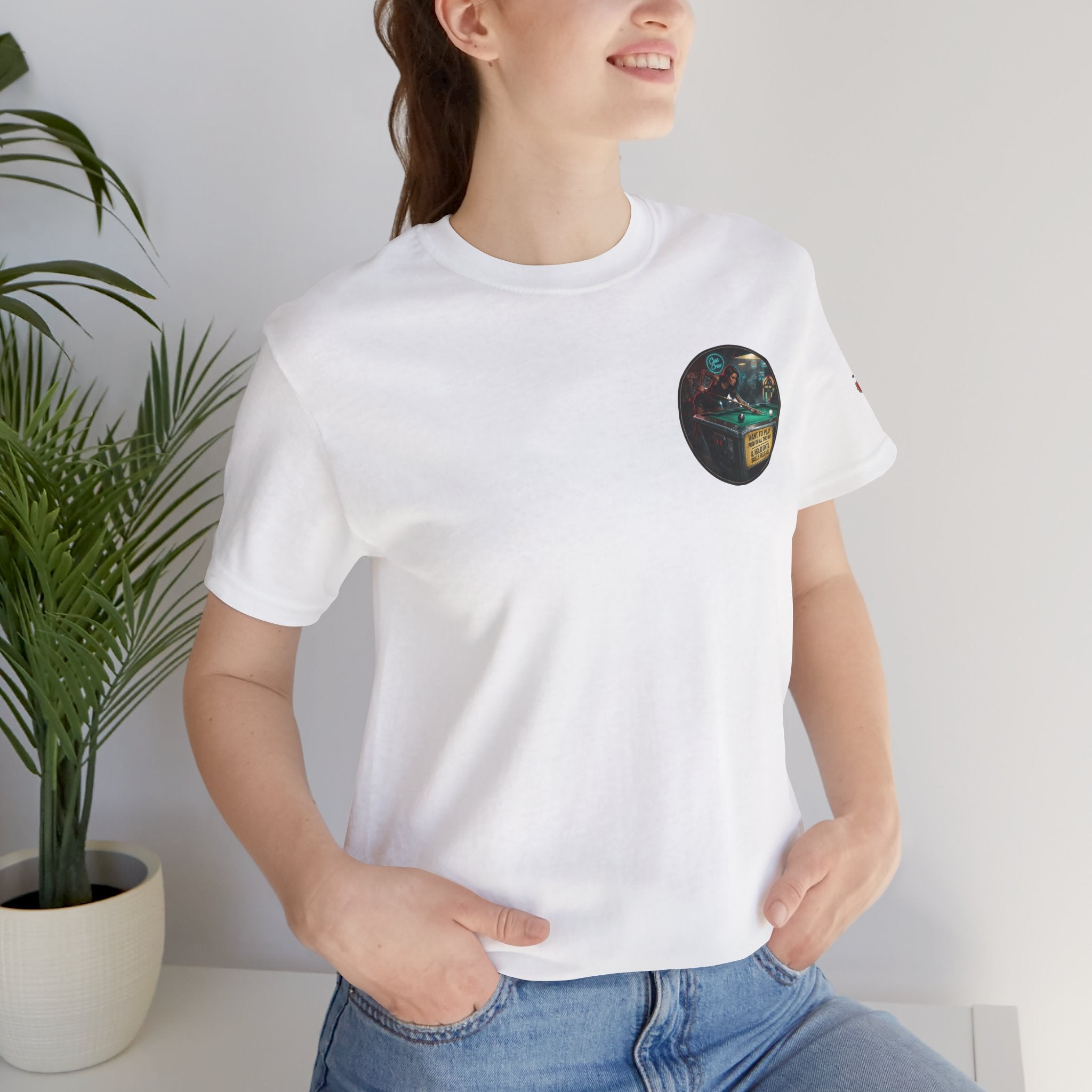 Push In All The Way Pool Player T-Shirt | Retro Arcade Billiards Graphic Tee | Cue Crew Supply