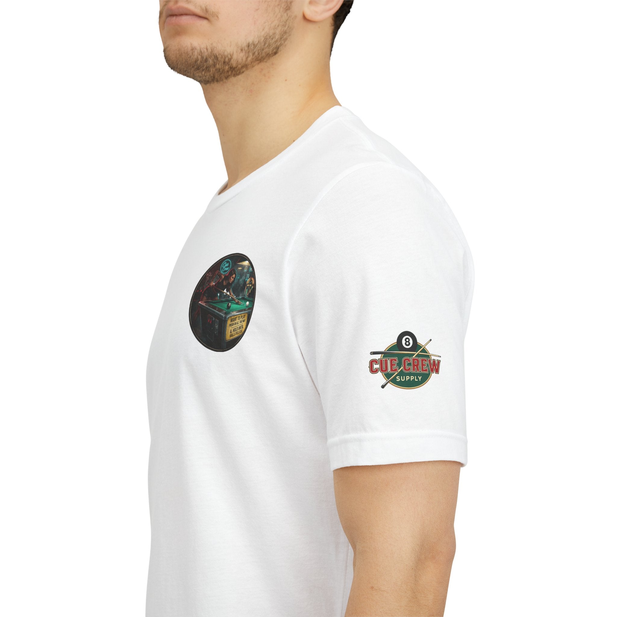 Push In All The Way Pool Player T-Shirt | Retro Arcade Billiards Graphic Tee | Cue Crew Supply